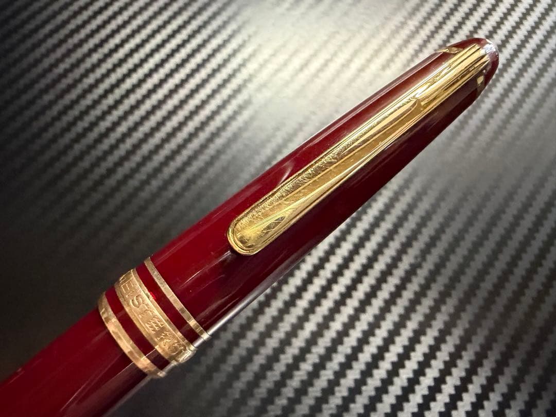 美品 モンブラン エボナイト芯 144 ボルドー 全金 B 太字 万年筆