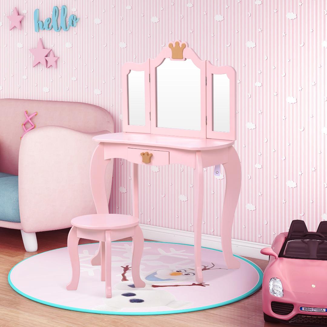 ドレッサー おままごと姫系 子供ドレッサー お化粧 おめかし メイク台 ミラー