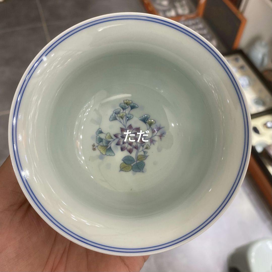景徳鎮 陶磁器 銀杏花三才蓋碗 茶杯 茶道具 煎茶器 新品未使用