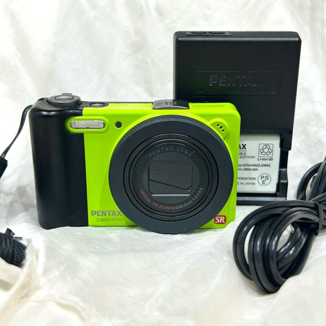 【可愛いコンデジ】PENTAX optio RZ10 ライムグリーン　動作確認済