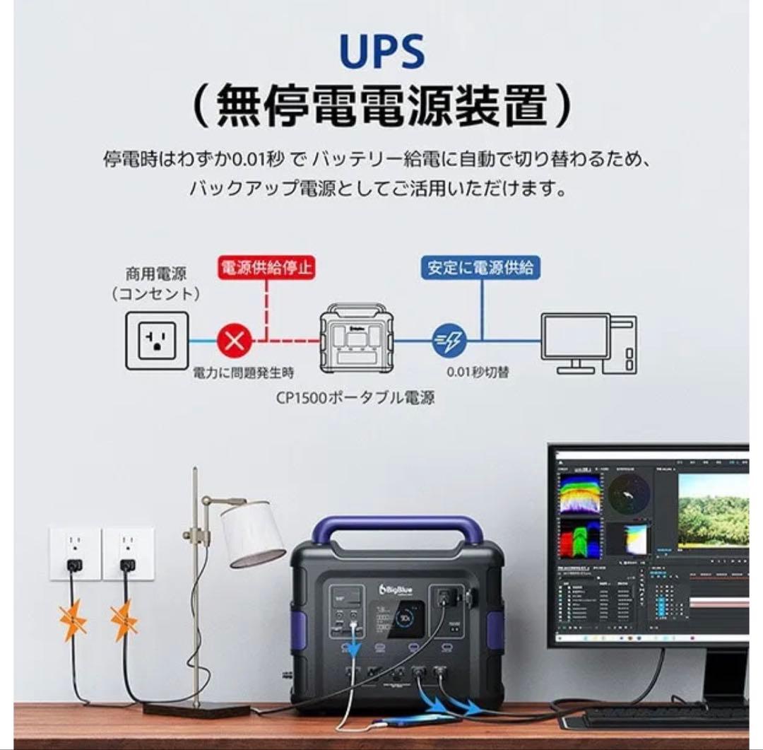 Bigblue ポータブル電源 Cellpowa1500 1536Wh