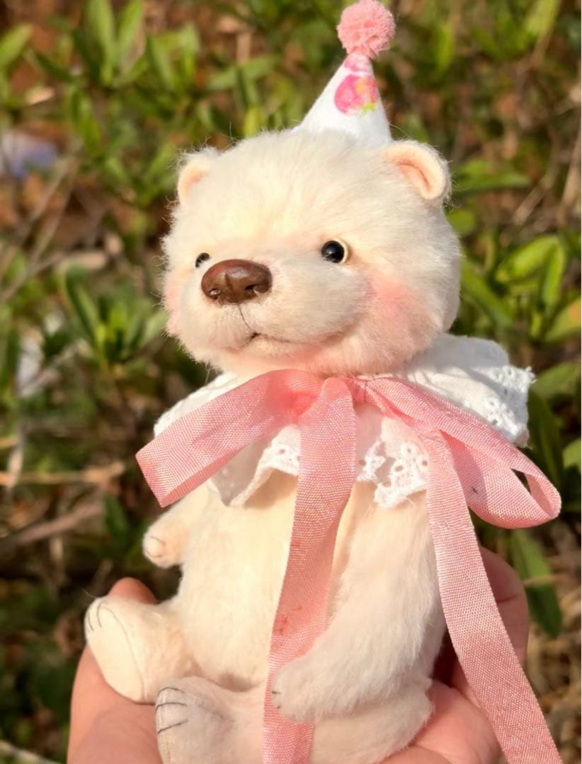 いちごくま アーティストベア 海外作家様 ハンドメイド テディベア ぬいぐるみ
