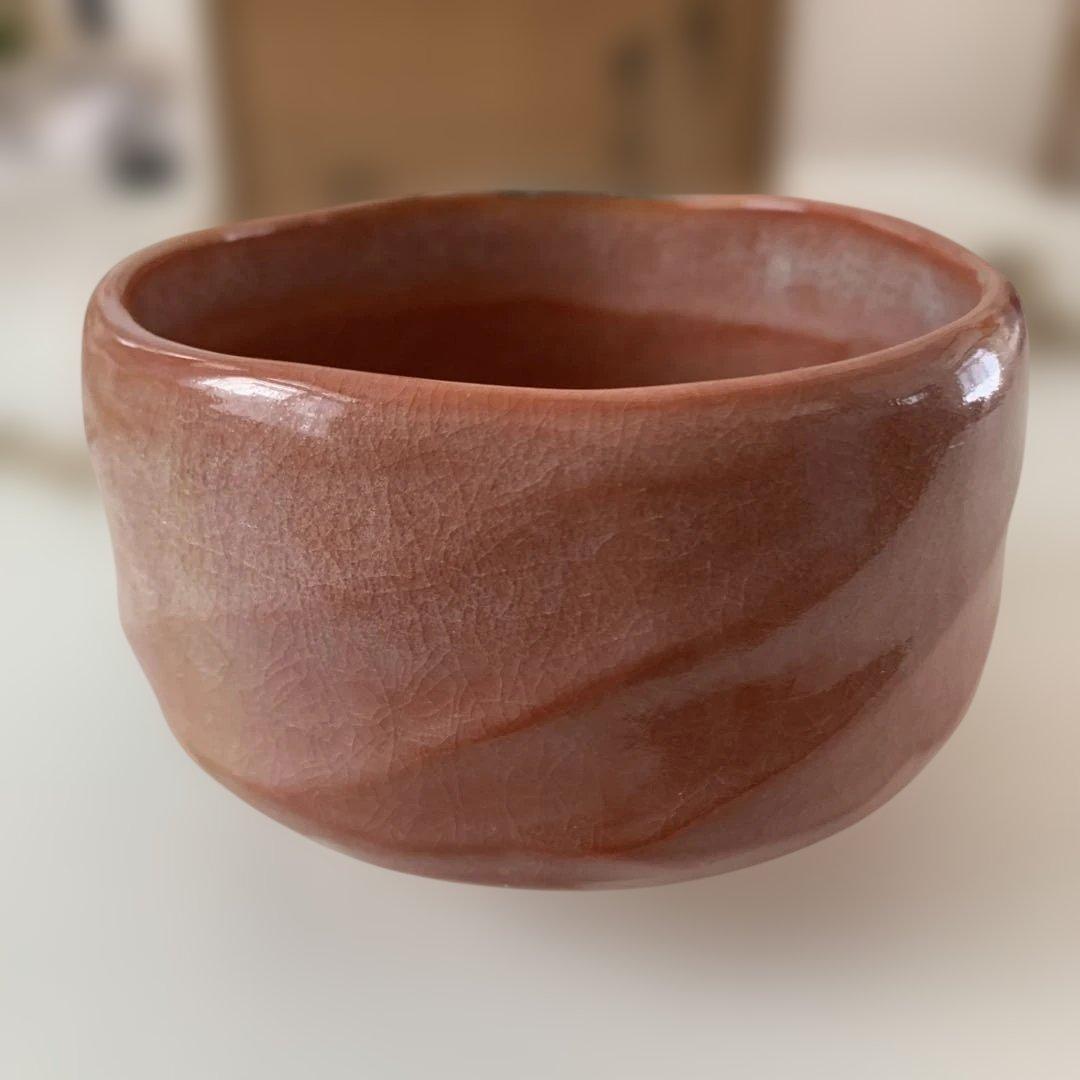 桂窯　赤茶碗　木箱付き