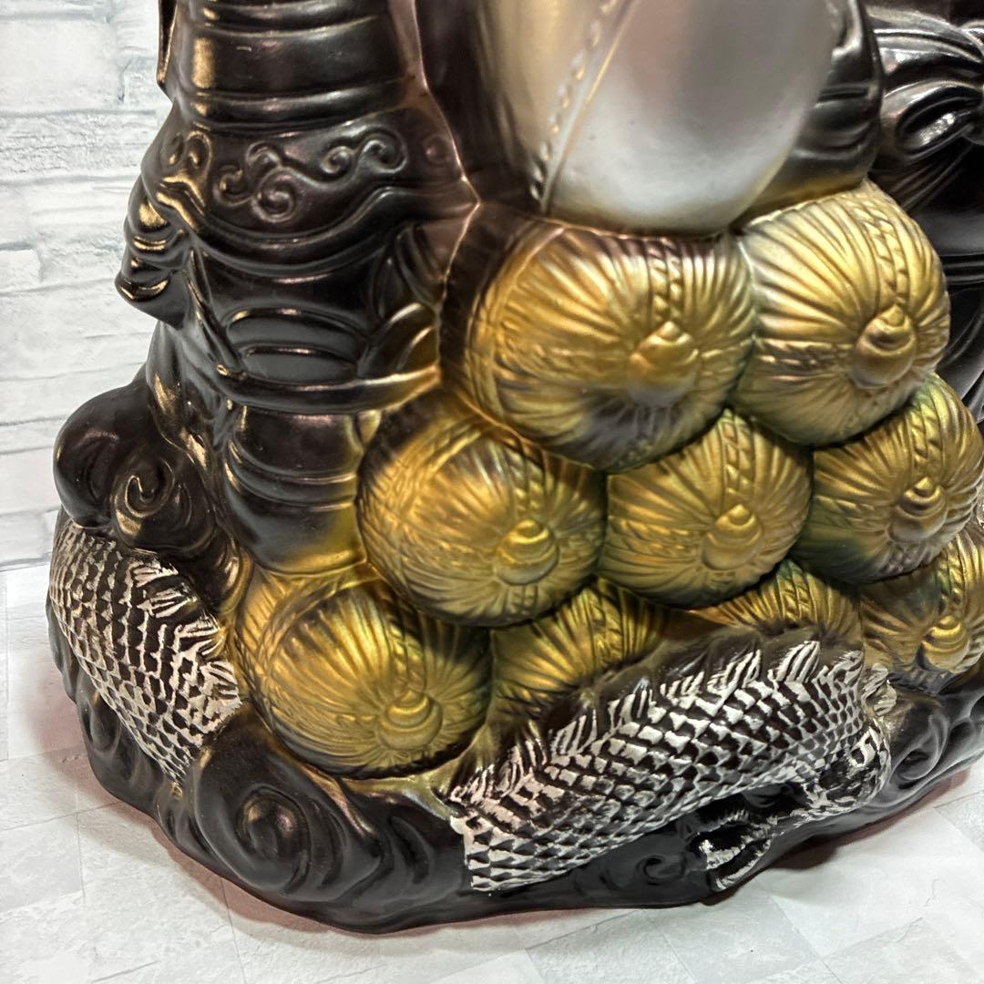 七福神 竜神 鹿 置物 開運 縁起 商売繁盛 昭和 レトロ 陶器