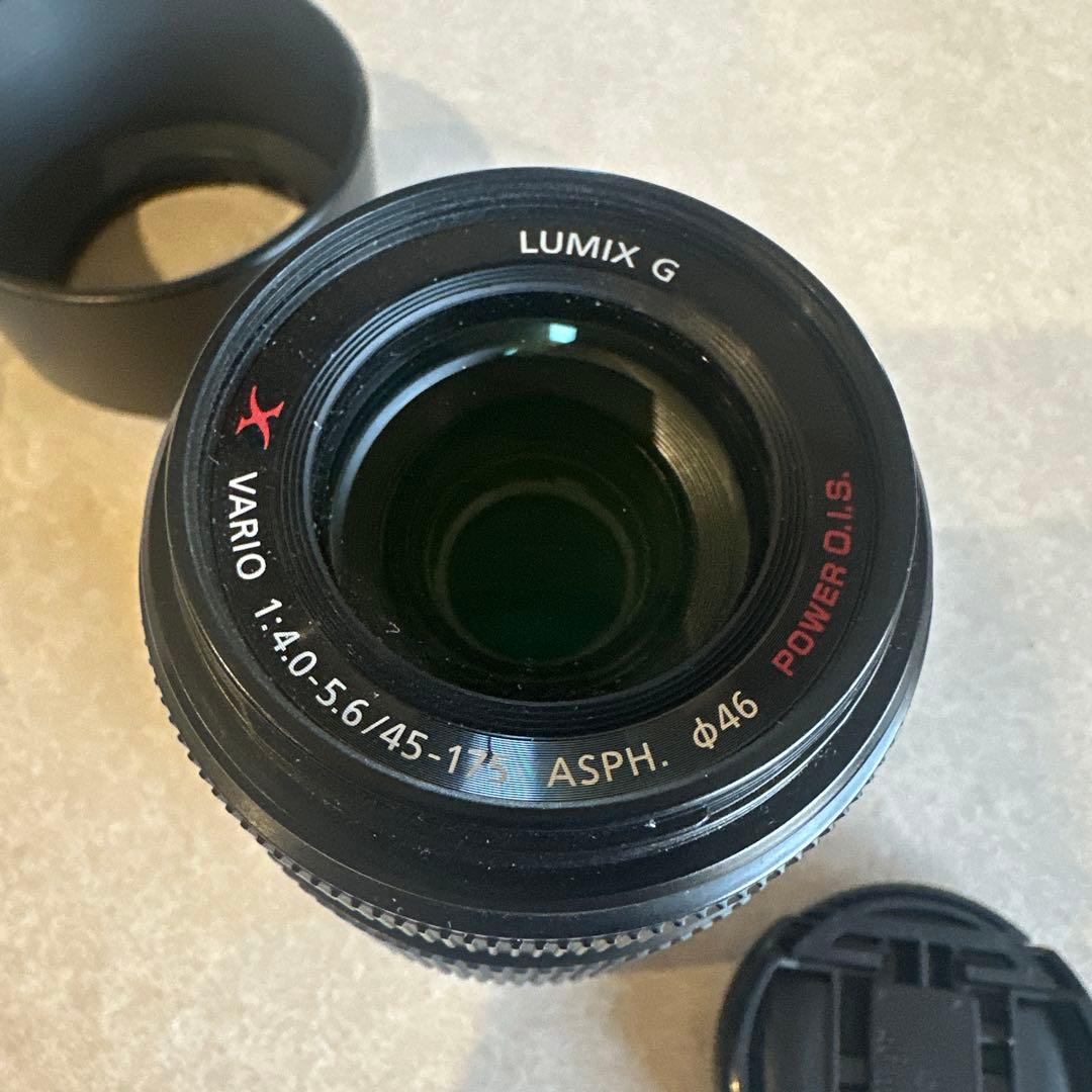 LUMIXGX VARIO 45-175mm 電動ズーム　望遠レンズ　フード付
