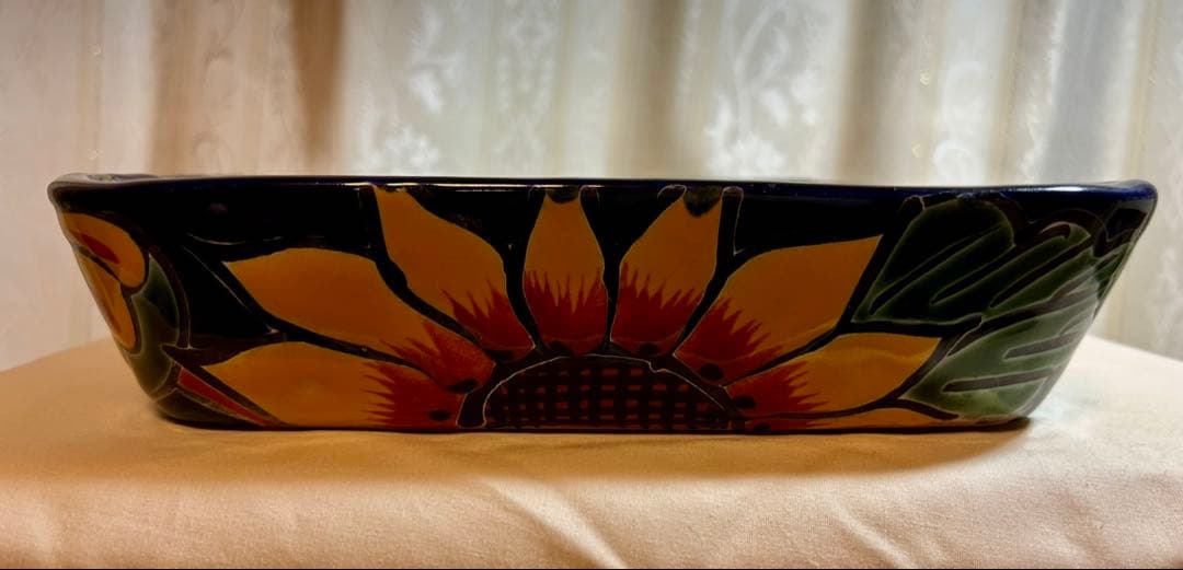 メキシコ　タラベラ焼き　四角陶器皿