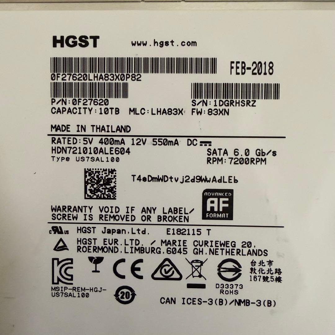 HGST Deskstar NAS 10TB HDD 約3671時間