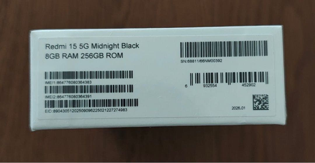 Xiaomi Redmi 15 5G ミッドナイトブラック 8GB/256GB