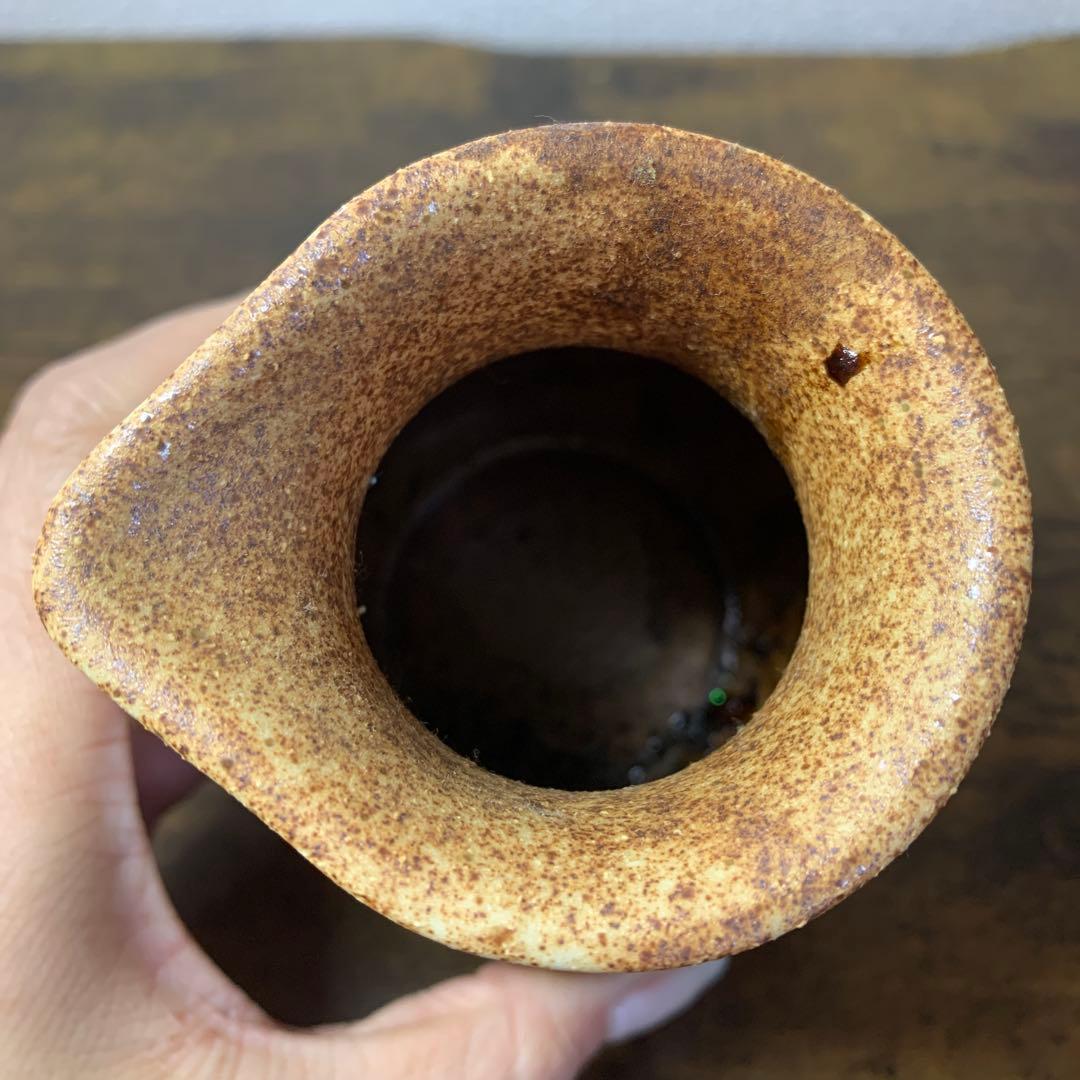 D-4 【民芸】陶器 徳利 一輪挿し 酒器 備前焼風 窯変 景色 インテリア 花