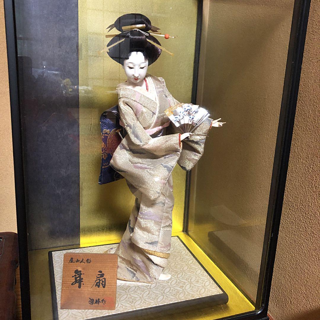 尾山人形　舞扇　楽峰作