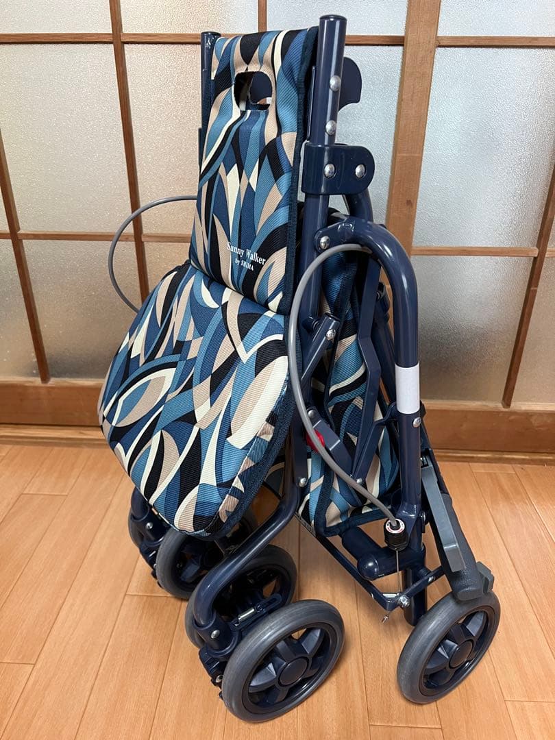 【美品】 島製作所 シルバーカー サニーウォーカーSP 青 中