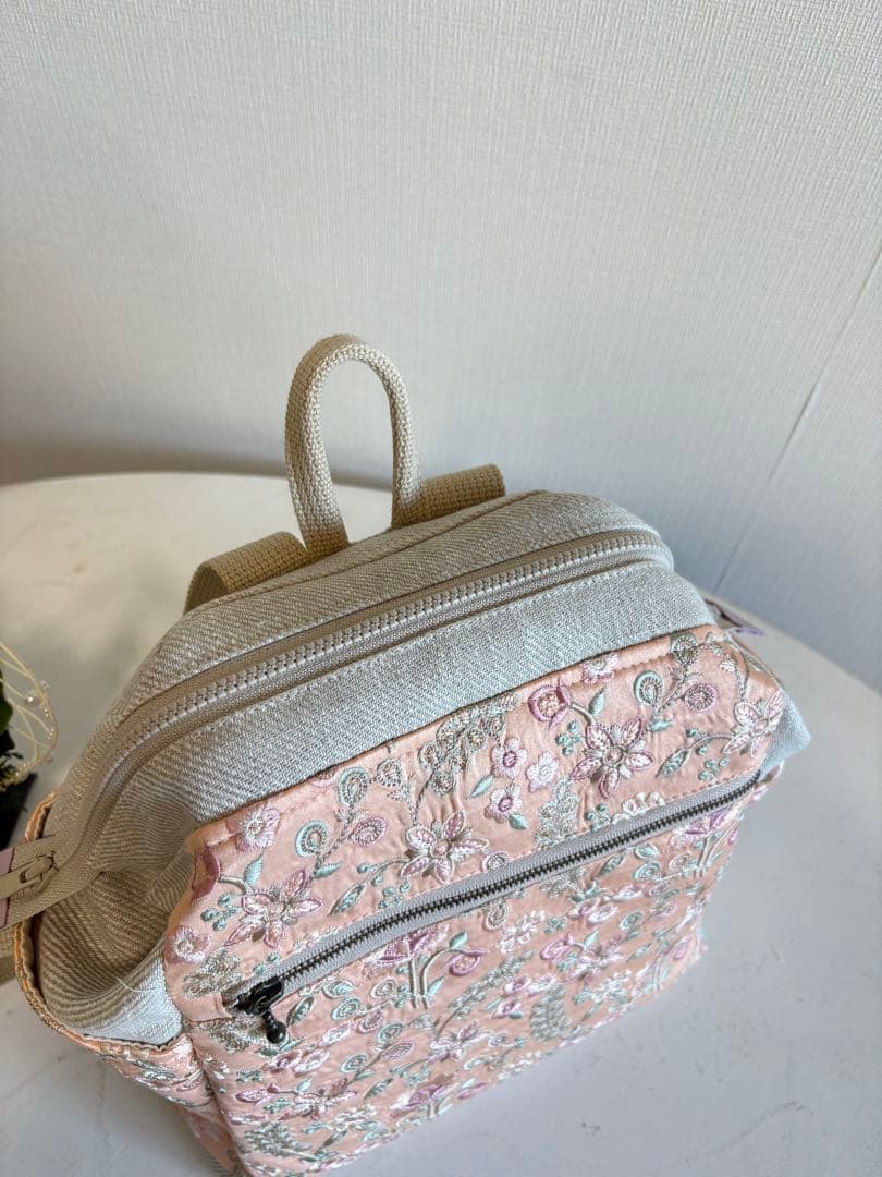 大人のリュック　リネン✖️刺繍