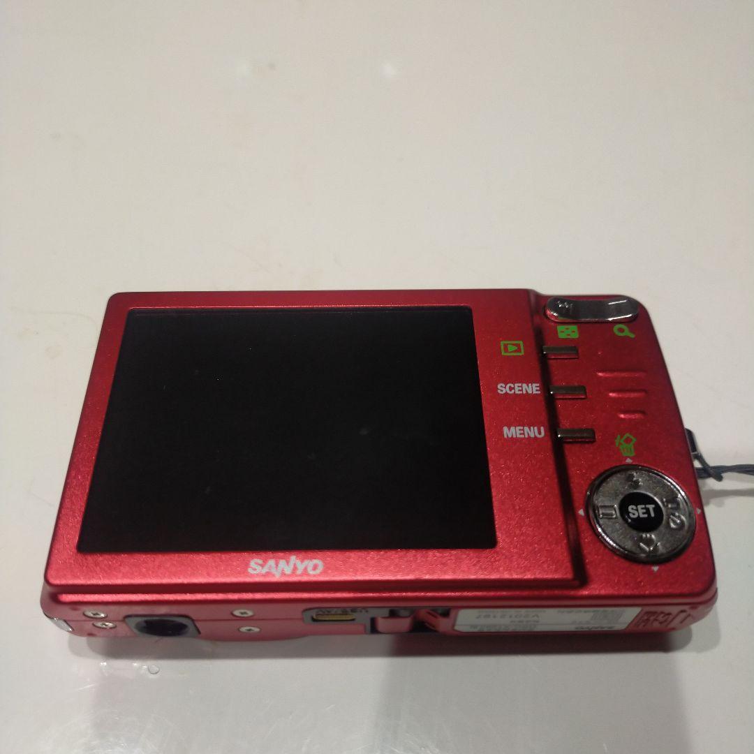 美品 動作確認 SANYO DSC-X1260 デジタルカメラ 赤 レッド