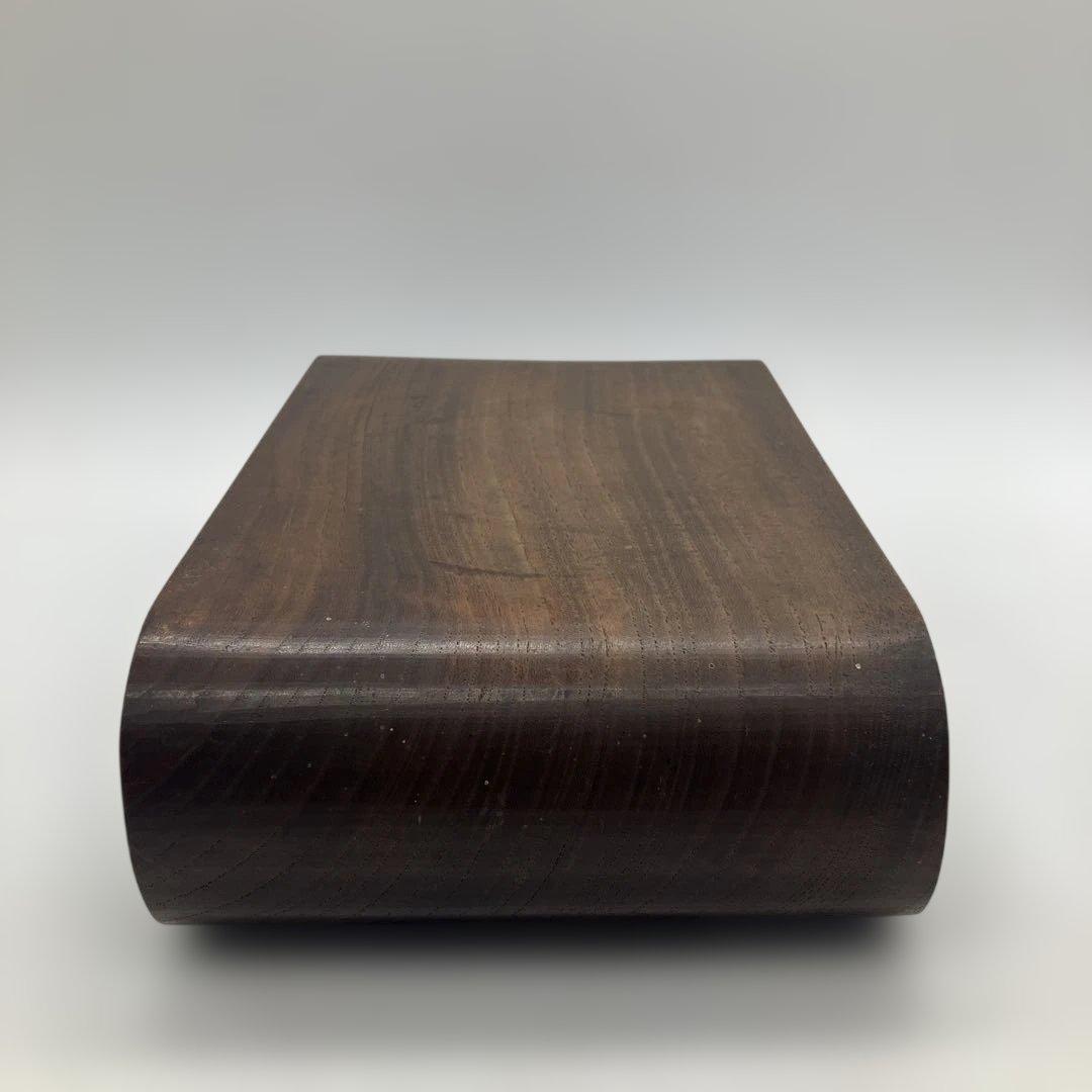 ヴィンテージ 巻き足 花台 香炉台 木製 約24×15cm古道具 時代物