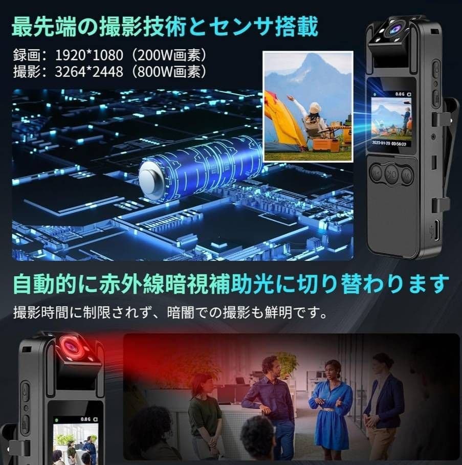 4Kビデオカメラ 小型　大容量　64G micro SDカード付