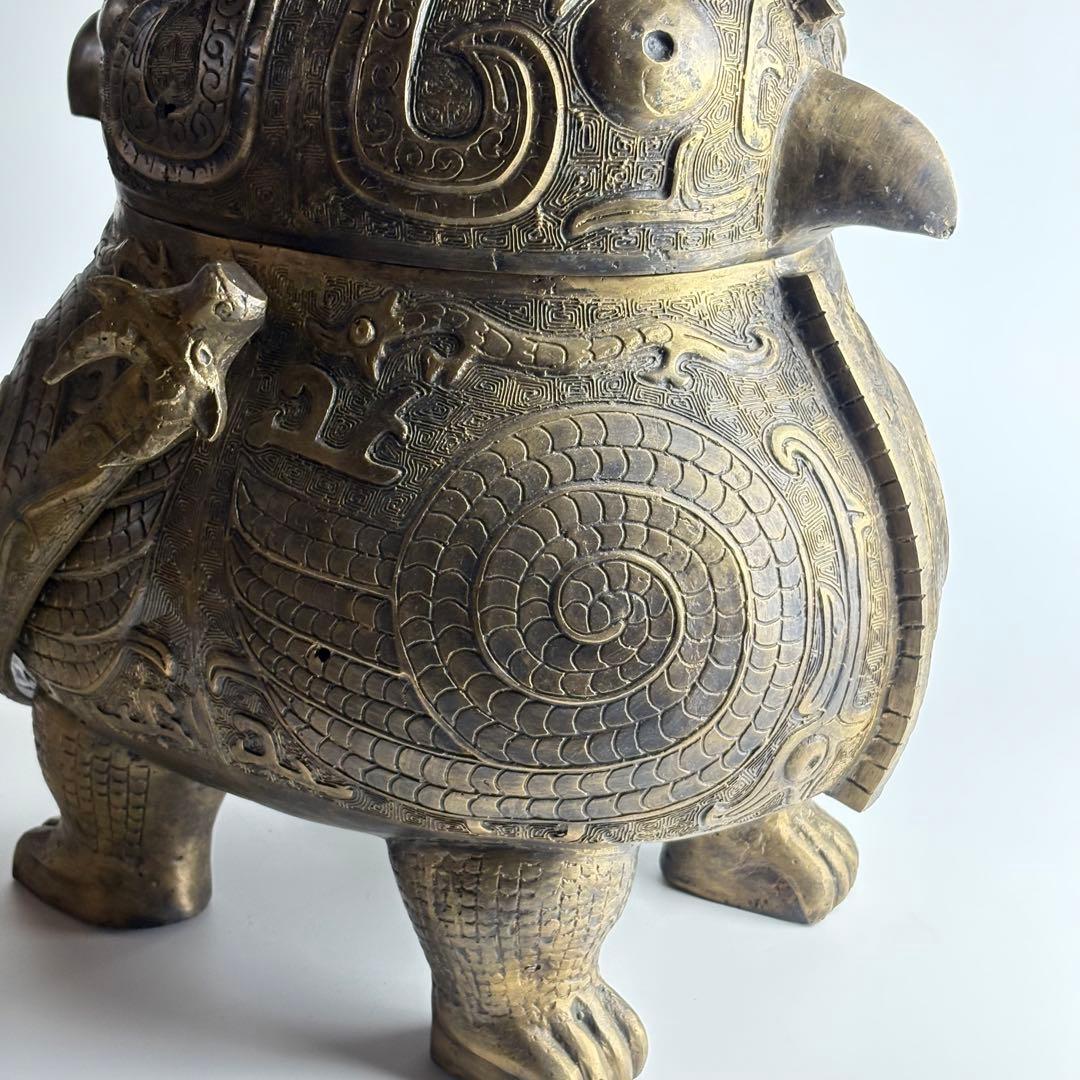 青銅 饕餮 鴟鶚尊 梟ゆう 中国美術 青銅器 中国