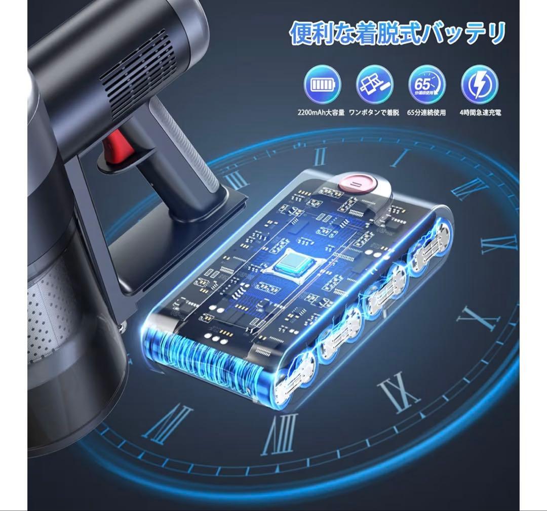 掃除機 コードレス 強力吸引 軽量設計 LED スティッククリーナー