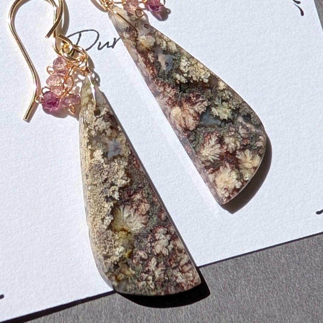 1点のみ✧︎テルテナ島 モスアゲートピアス