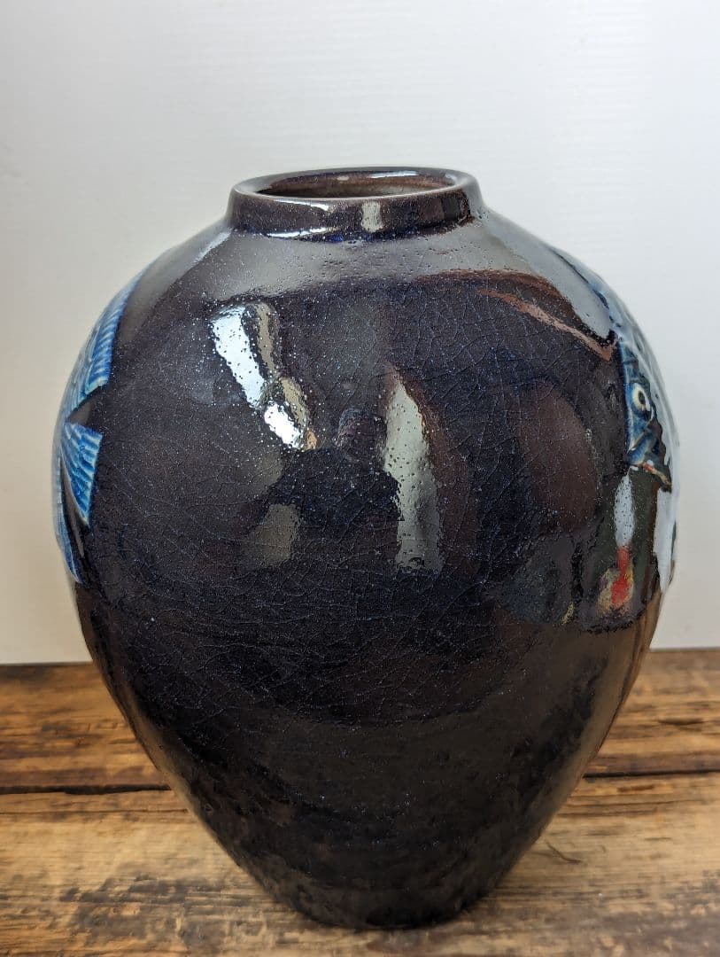 【特価】【新開寛山】瑞兆魚紋 花器