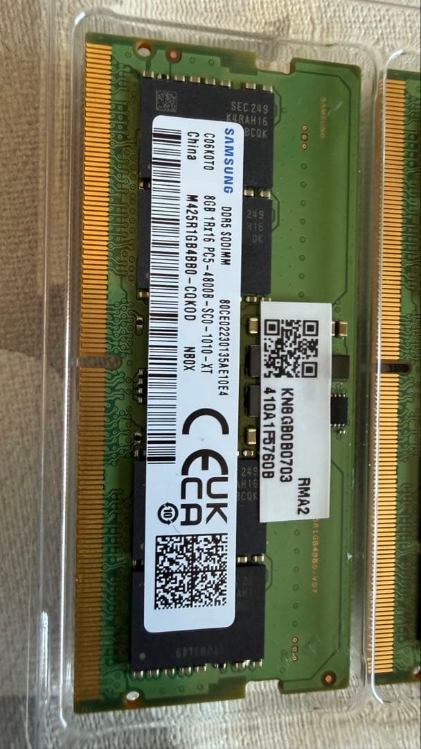 メモリ サムスン8GB×2 16GB DDR5 SODIMM PC-4800B