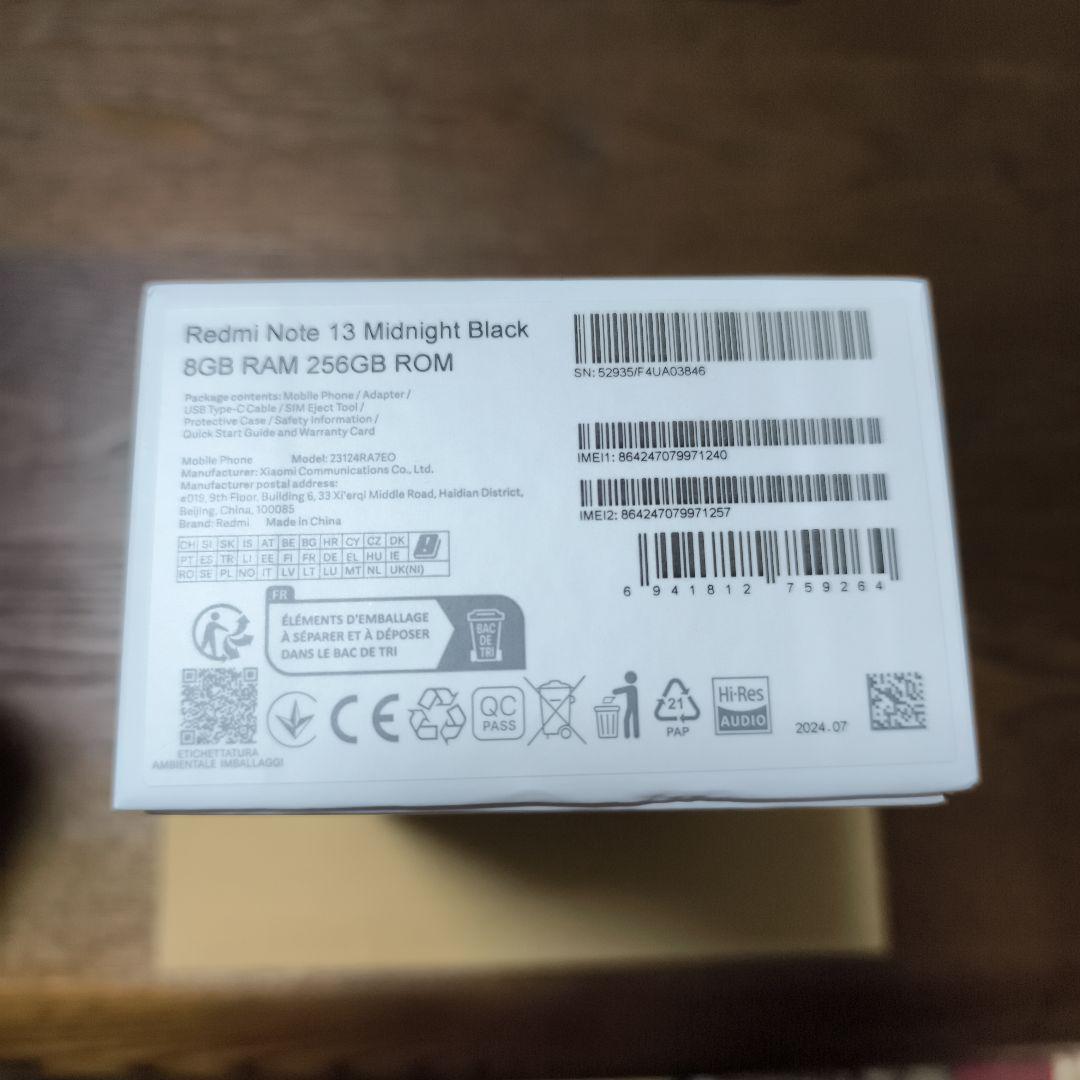 Xiaomi Redmi note 13 8GB 256GB simフリー 動作