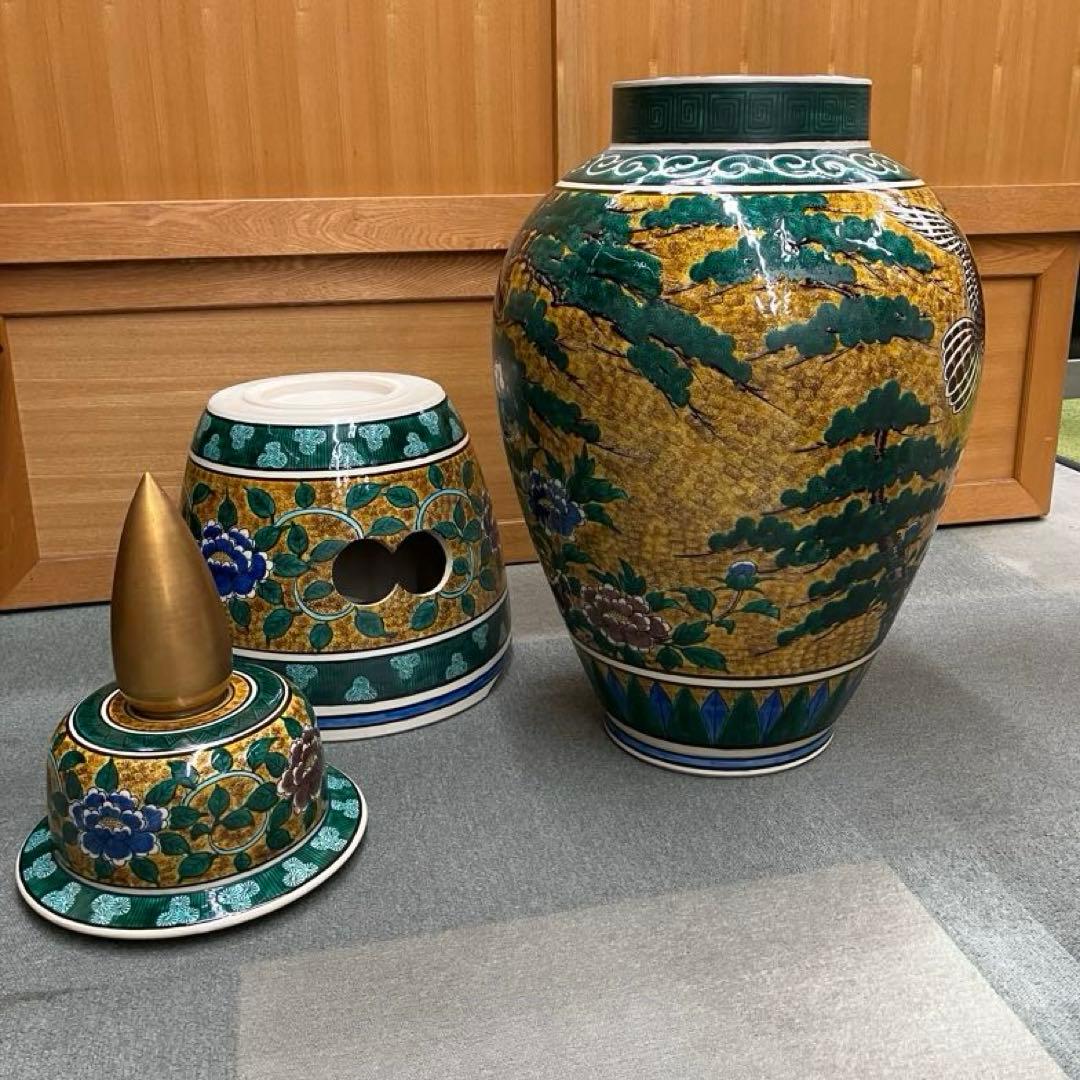 【九谷焼】吉田屋花鳥図　沈香壺〈送料込み〉