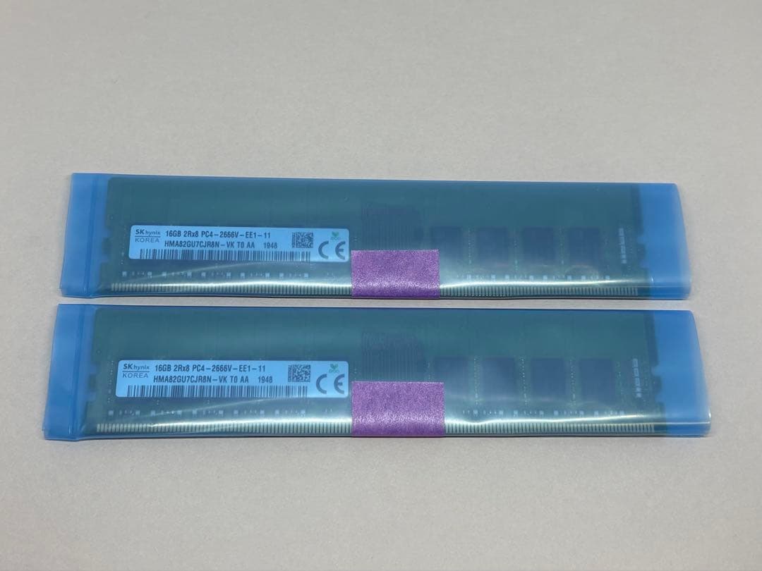 SKHYNIX DDR4 2666 ECC Unbuffered 16GBx2枚