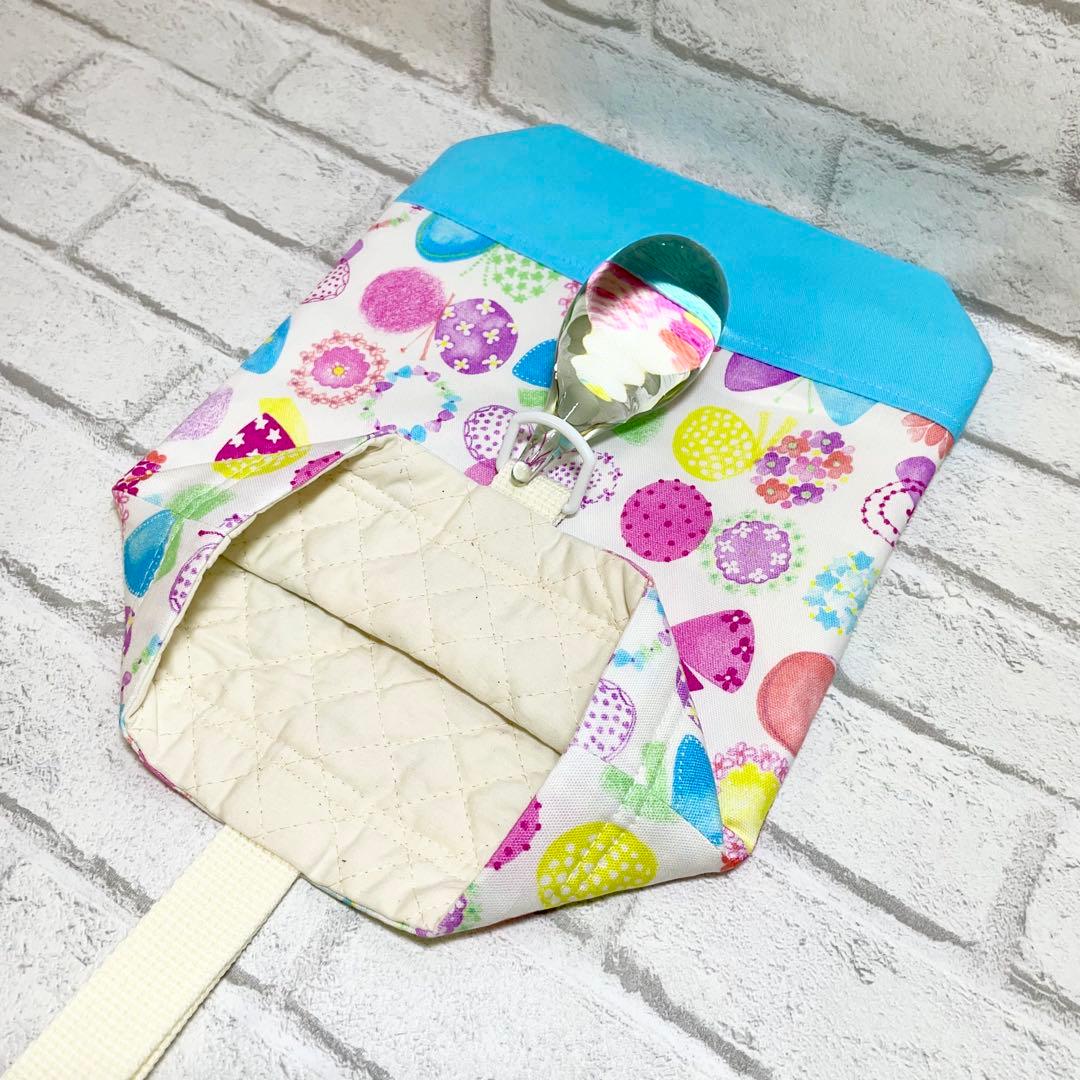 カラフル(WH)×スカイブルー　入園入学グッズ5点セット/裏地キルティング