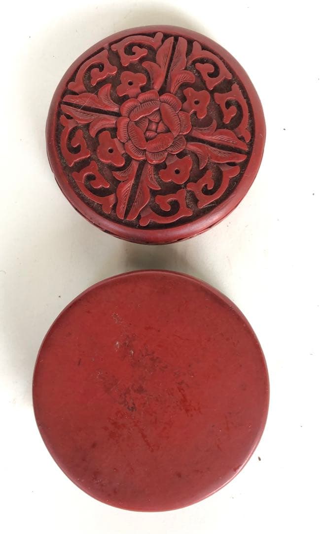 堆朱 香合 4点まとめて出品　　漆器