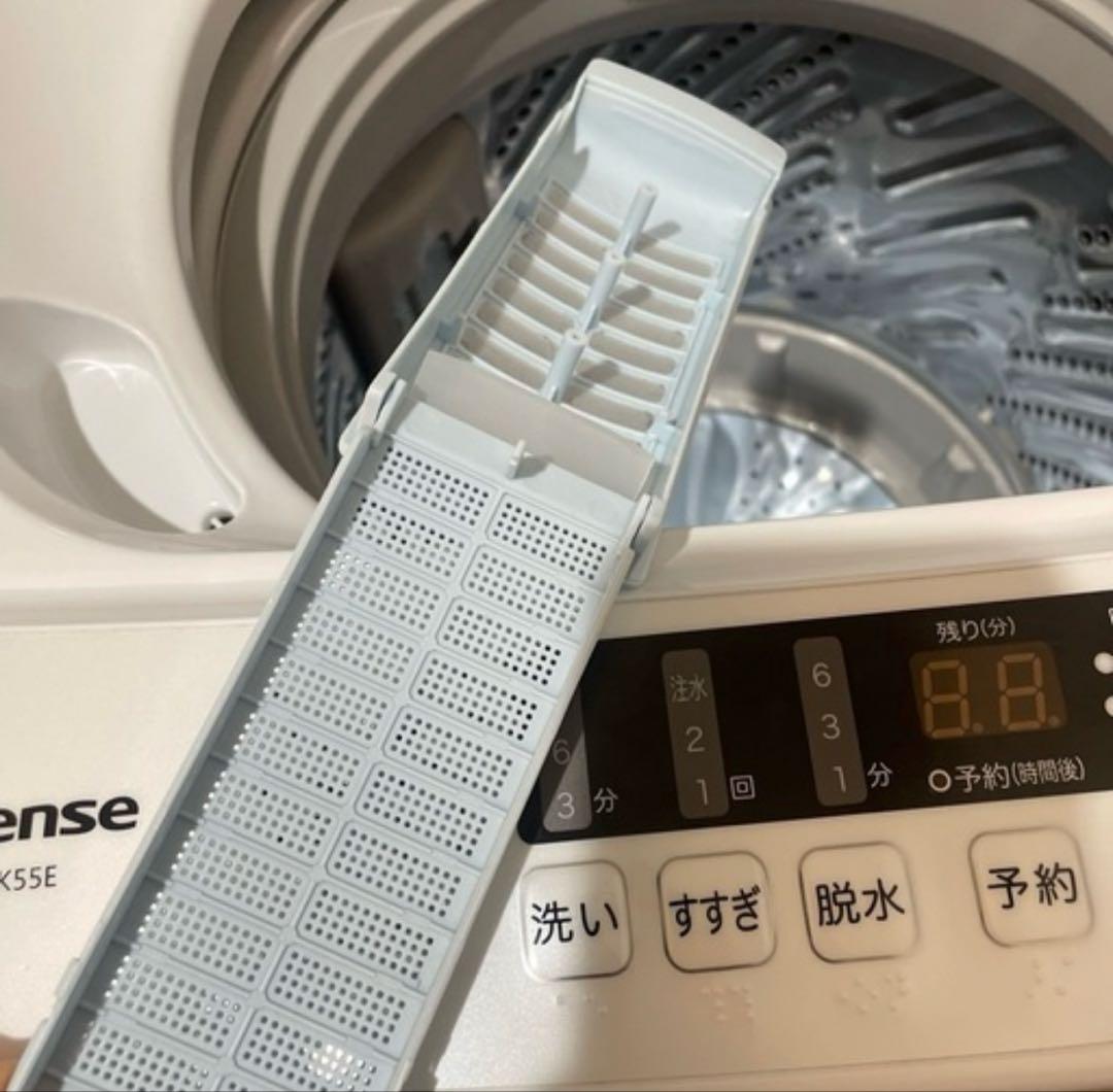 【極美品】洗濯機 5.5kg 2024年製　ハイセンス　HW-K55E 送料無料