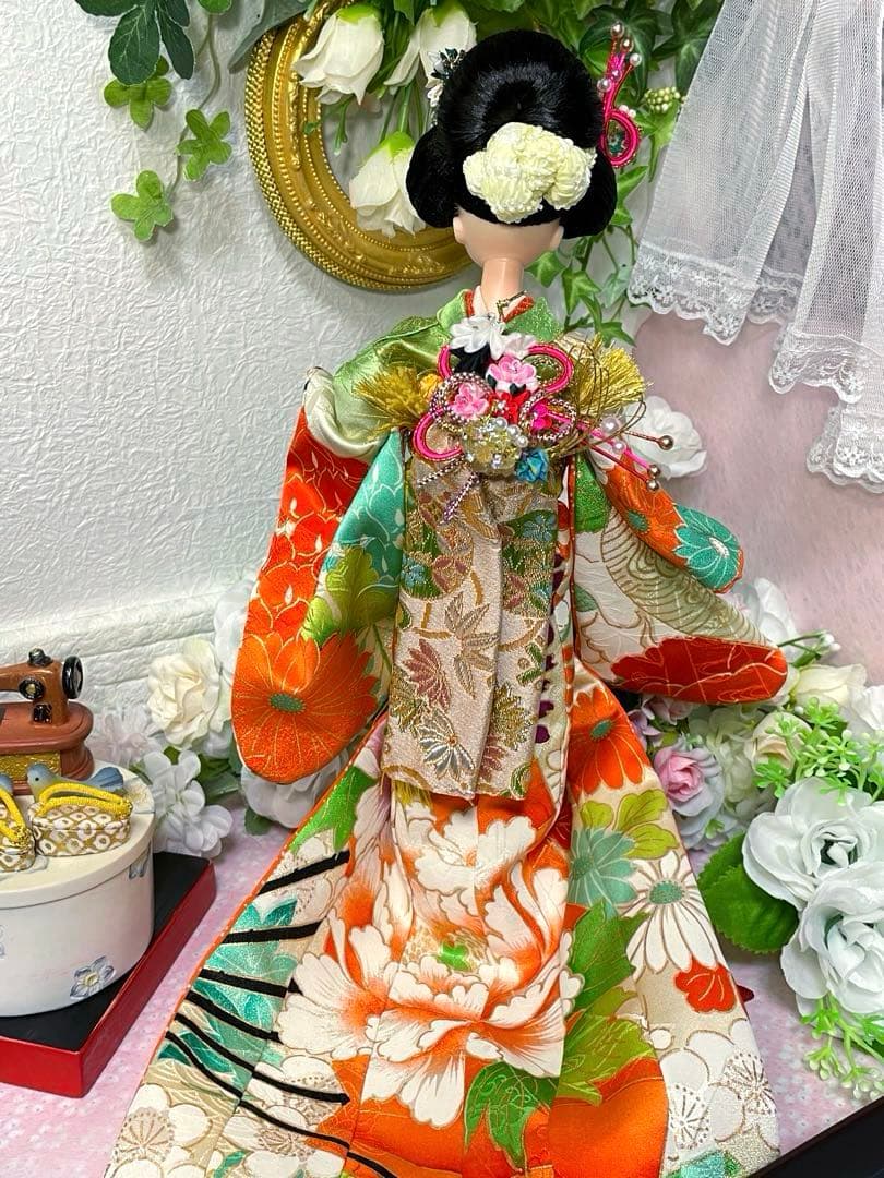 ユリーシア　日本髪風本体と 着物 セット　☆リユース　手芸　リカちゃん　ジェニー