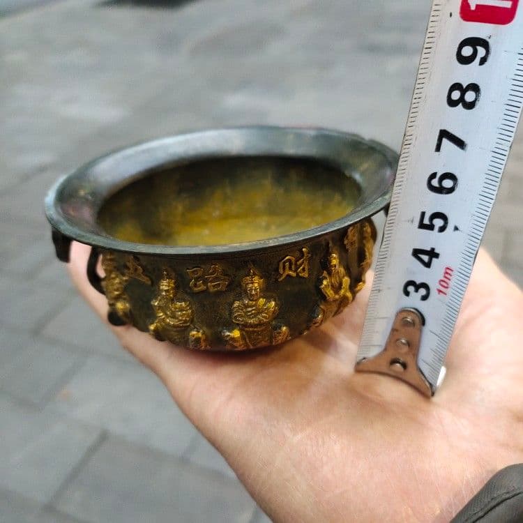 銅器 香炉 五路財神聚宝盆 挿香炉焼香炉 開運風水 招財 置物 工芸品