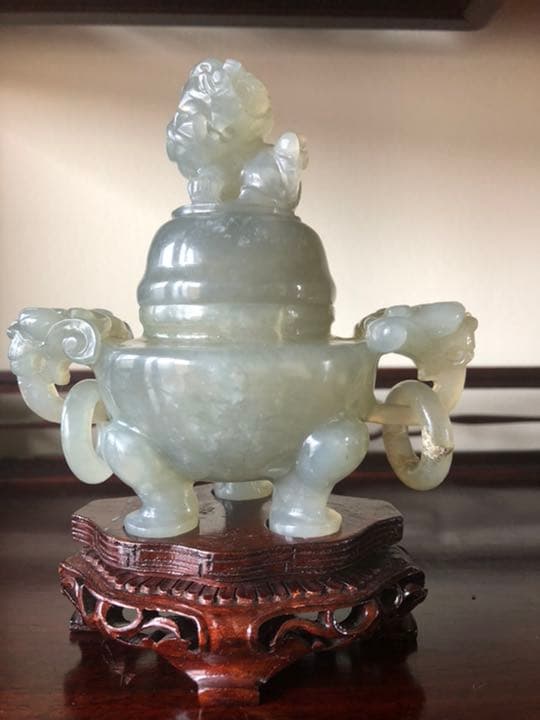 中国 天然古玉 香炉 ヒスイ 年代品