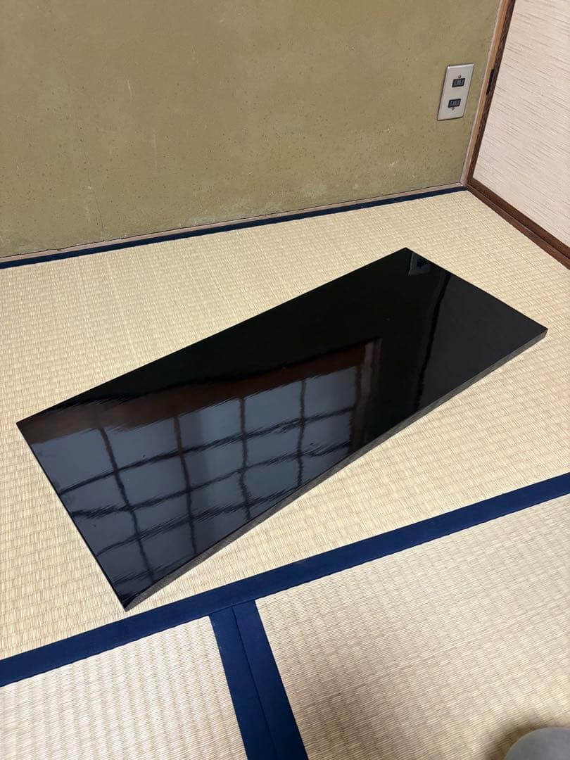 ★中古品★茶道具　真塗長板　宗伝之形　藪内透月斎書付
