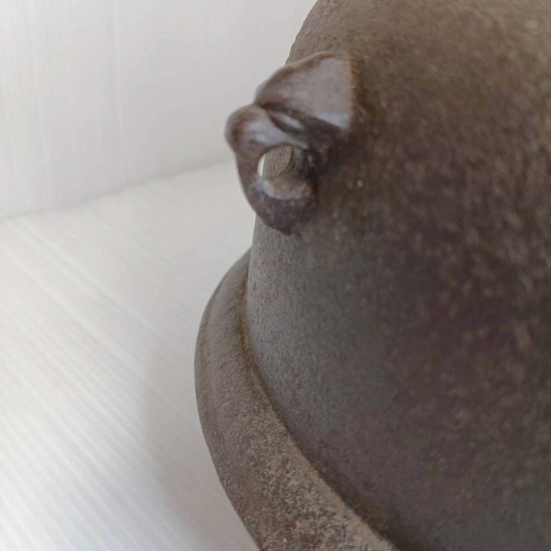 釜師 光洞作 真形羽付釜 浜松地紋 共箱 茶釜 鉄瓶 茶道具 骨董 アンティーク