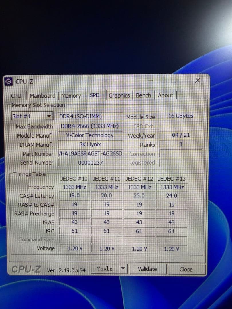 DDR4 2666MHz 16GB×2 32GB SO-DIMM v-color