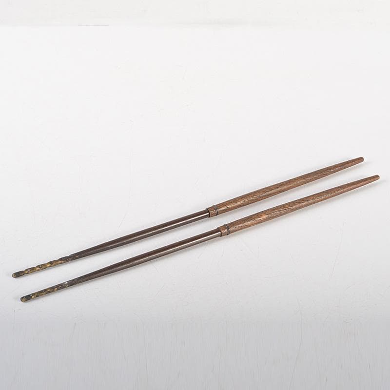 茶道具　木村清五郎造　銅製　炉用火箸　共箱　C　6474