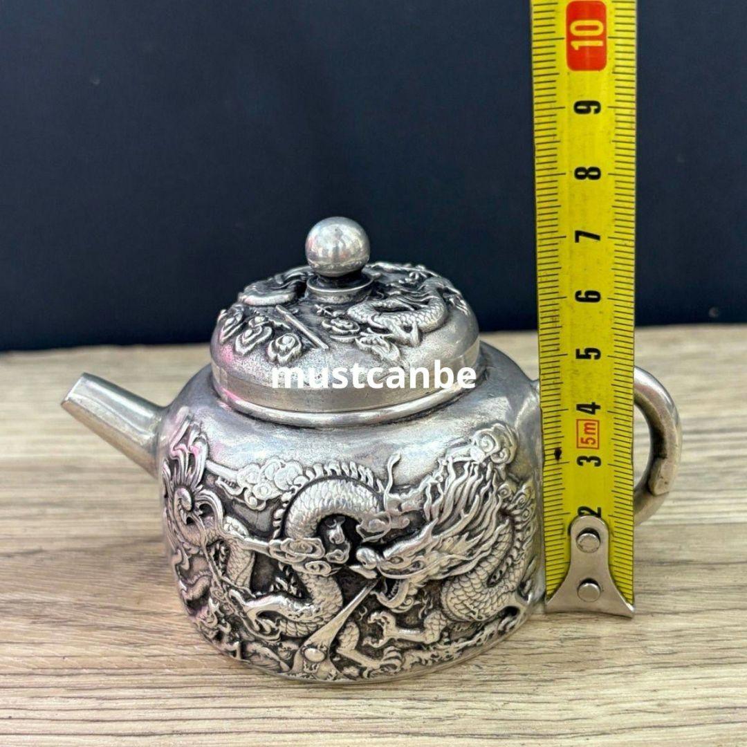 茶壺 龍鳳壺 茶道具 銅製 工芸品 置物