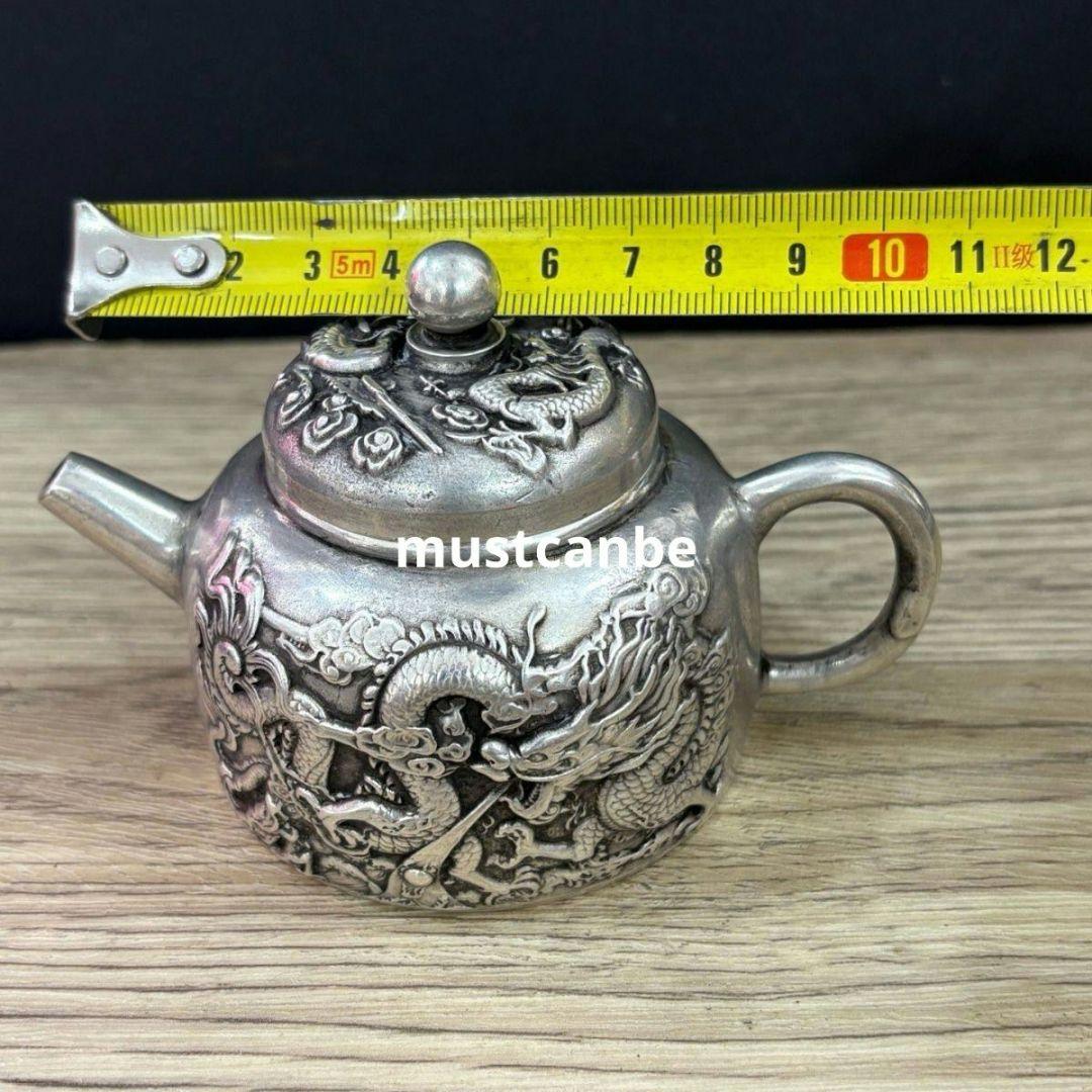 茶壺 龍鳳壺 茶道具 銅製 工芸品 置物
