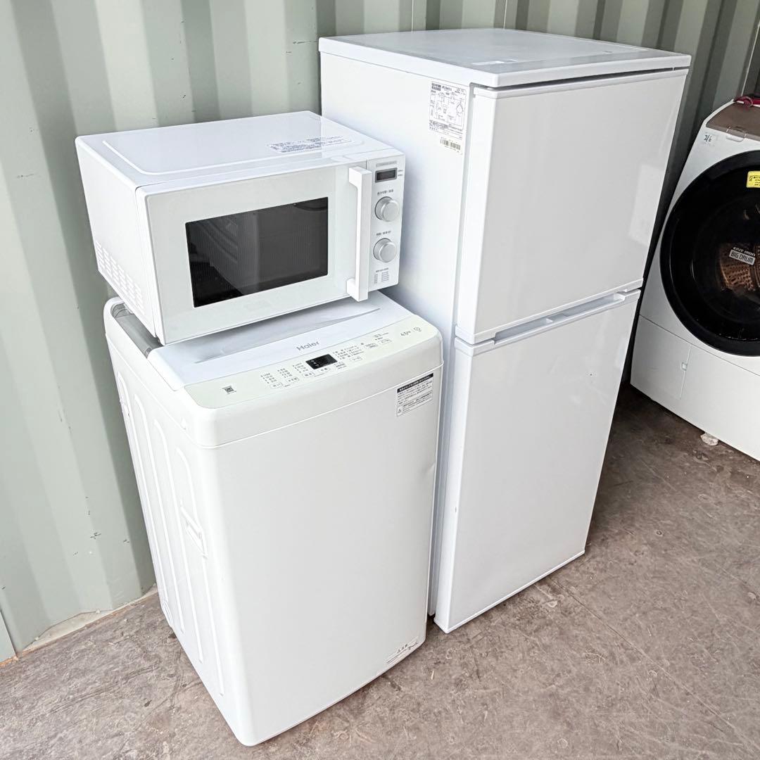 運搬取付無料！ホワイト純正メーカー冷蔵庫・洗濯機・フラットレンジ3点セット！美品