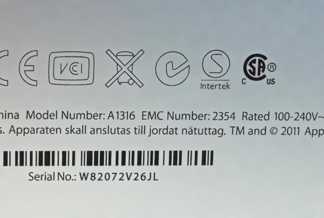 動作品 Apple LED Cinema Display A1316 27インチ