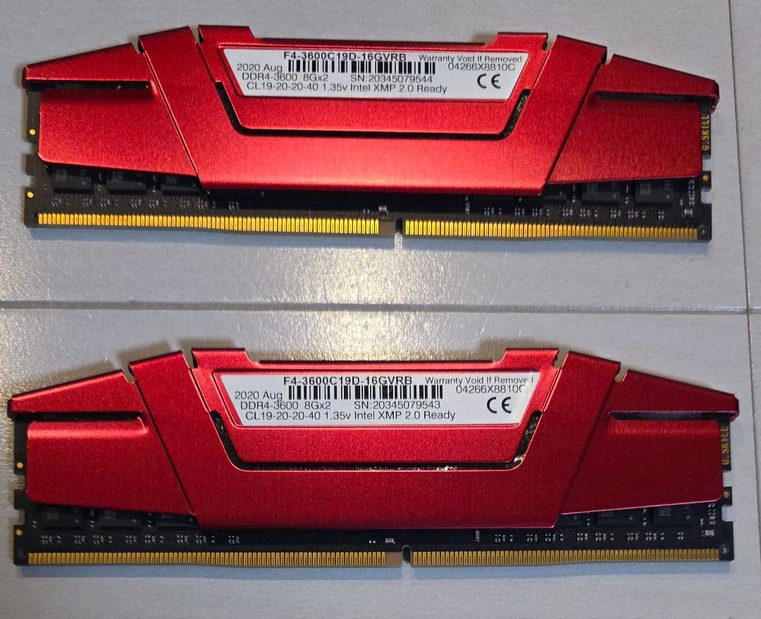 メモリー G.Skill RipJaws V DDR4-3600 16GB (2x8GB)