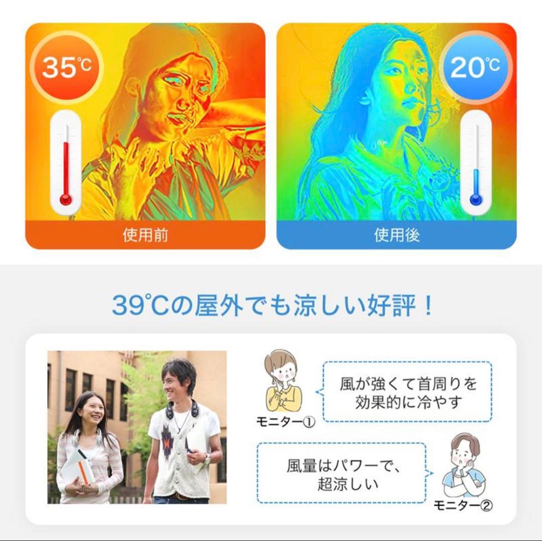 ネッククーラー 首掛け扇風機×2