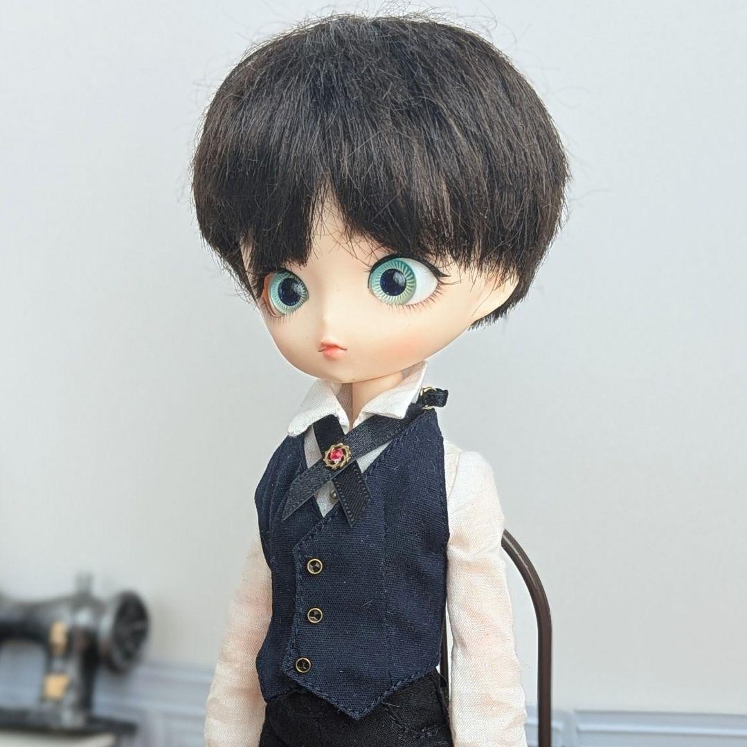 再1531※ハルモニアブルームroot服※ネイビーのカマーベストとパンツのセット