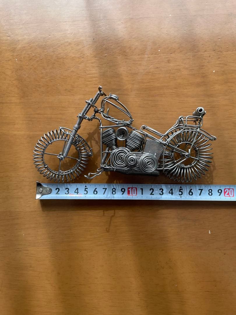 ワイヤー製 バイクオブジェ シルバー