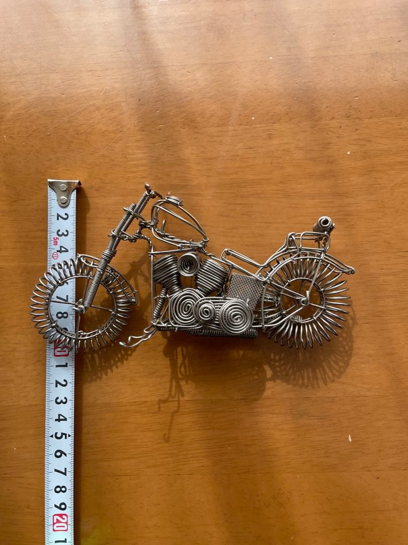 ワイヤー製 バイクオブジェ シルバー