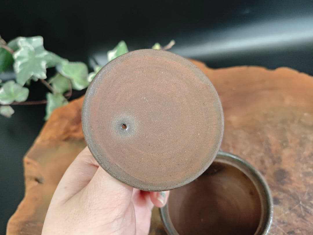A122【作家物】青備前 宝瓶 霊芝 急須 茶道具 寛山作
