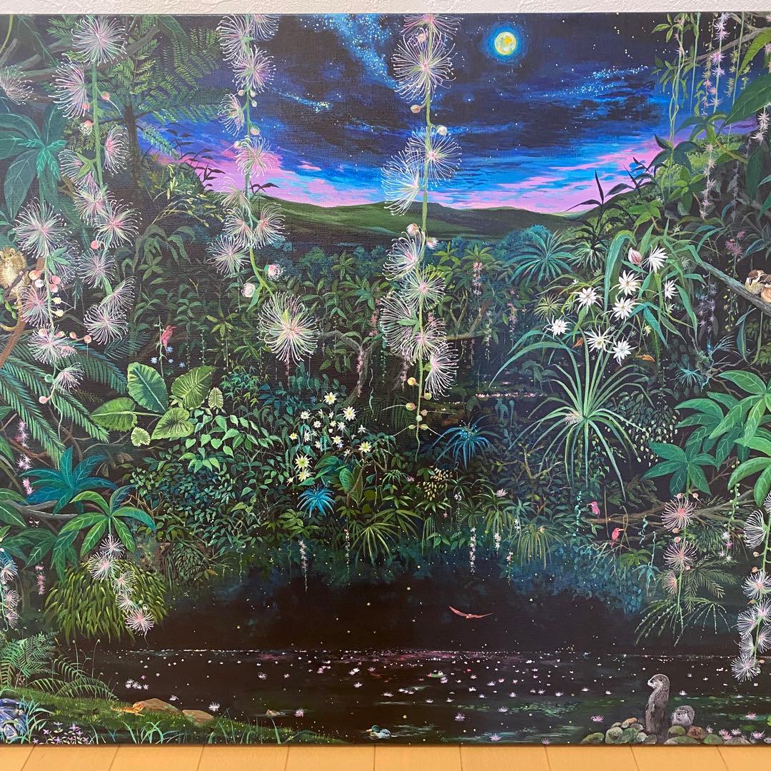絵画　アクリル画家　『一夜の幻』 サガリバナ