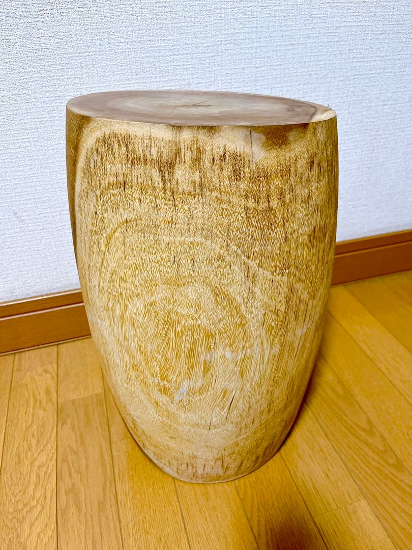 高級　無垢材 スツール 椅子 花台 チェア ベンチ 丸太スツール ナチュラル
