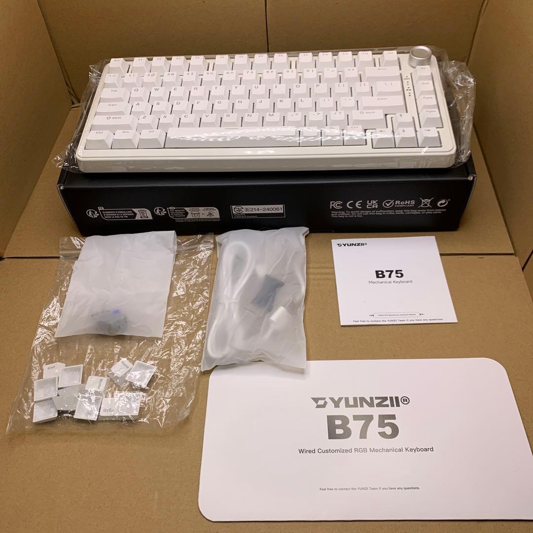 Q3961 YUNZII B75 キーボード　ホワイト